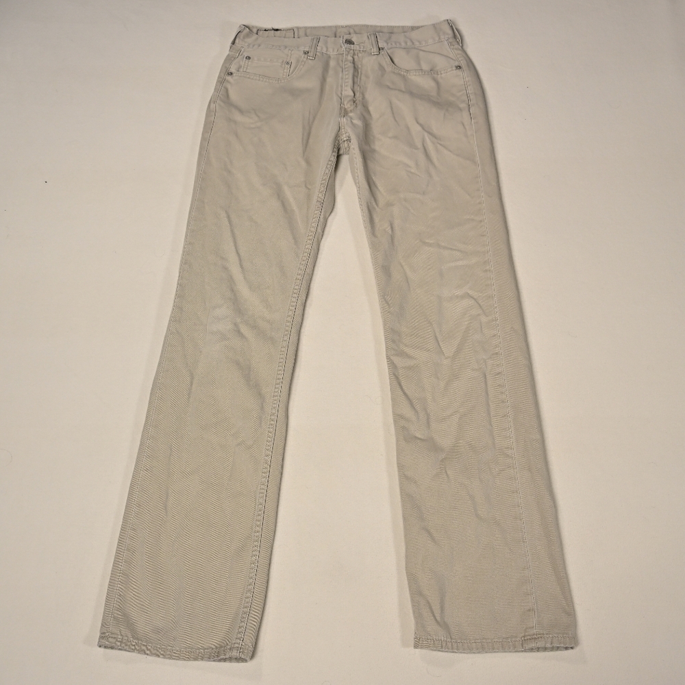 Levis 559 Jeans Mens 32x36 Beige Khaki Straight Leg Belt Loops Pockets